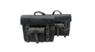 For Royal Enfield Goan Classic 350 Leather Canvas Pannier Bags Black and Mounting - SPAREZO For Royal Enfield Goan Classic 350 Leather Canvas Pannier Bags Black and Mounting - SPAREZO